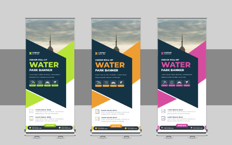 Creative Roll Up Banner Design, X Banner, Standee, Pull Up Template Design Corporate Identity