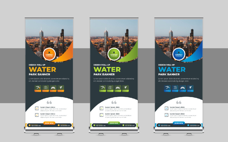 Creative Roll Up Banner Design, X Banner, Standee, Pull Up Template Corporate Identity
