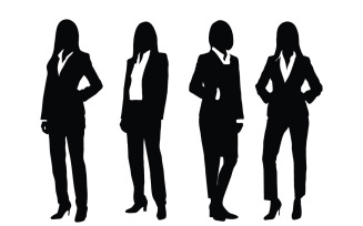 Female lawyer silhouette set vector