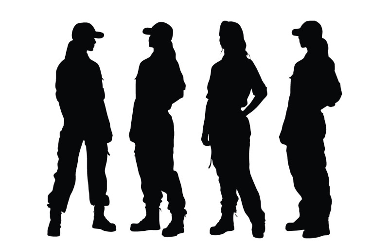 Lady plumber silhouette collection Illustration
