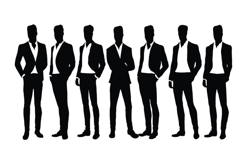 Male businessman and model silhouette Illustration