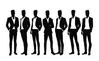 Male businessman and model silhouette
