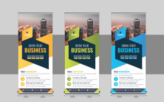Modern Roll Up Banner Design, X Banner, Standee, Pull Up Design Layout for Advertising Company