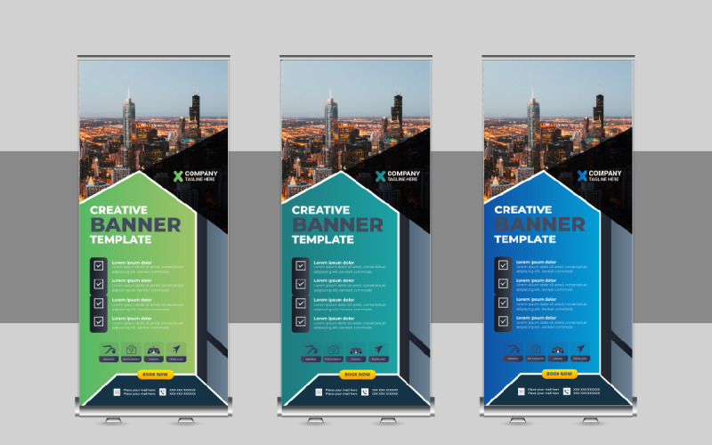 Modern Roll Up Banner Design, X Banner, Standee, Pull Up Design Corporate Identity