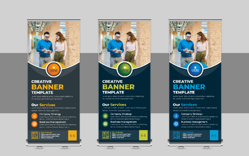Modern Roll Up Banner Design, X Banner, Standee, Pull Up Template Design Layout Corporate Identity