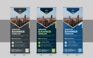 Modern Roll Up Banner Design, X Banner, Standee, Pull Up Template Layout