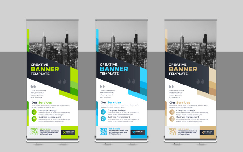 Modern Roll Up Banner Design, X Banner, Standee, Pull Up Template Corporate Identity