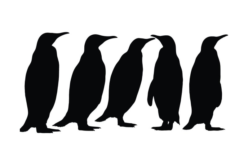 Penguins silhouette collection vector Illustration