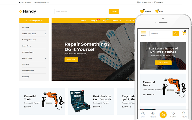 Handy - Theme for Tools & Equipment Store WooCommerce Theme