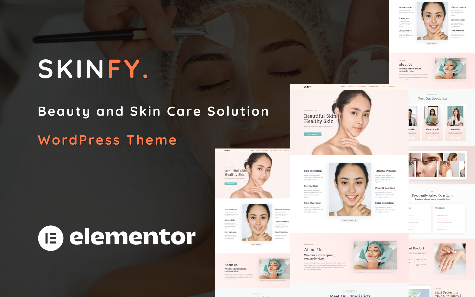 Skinfy - Beauty and Skin Care Solution One Page WordPress Theme