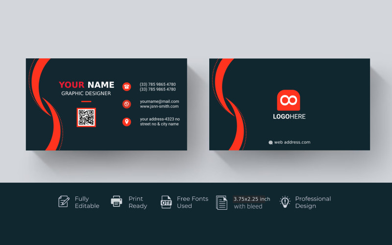"Elevate Your Professional Image with Exquisite Corporate Business Card PSD Template!" Corporate Identity