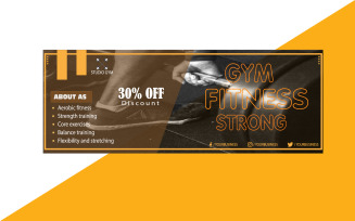 X Facebook cover gym banner design template