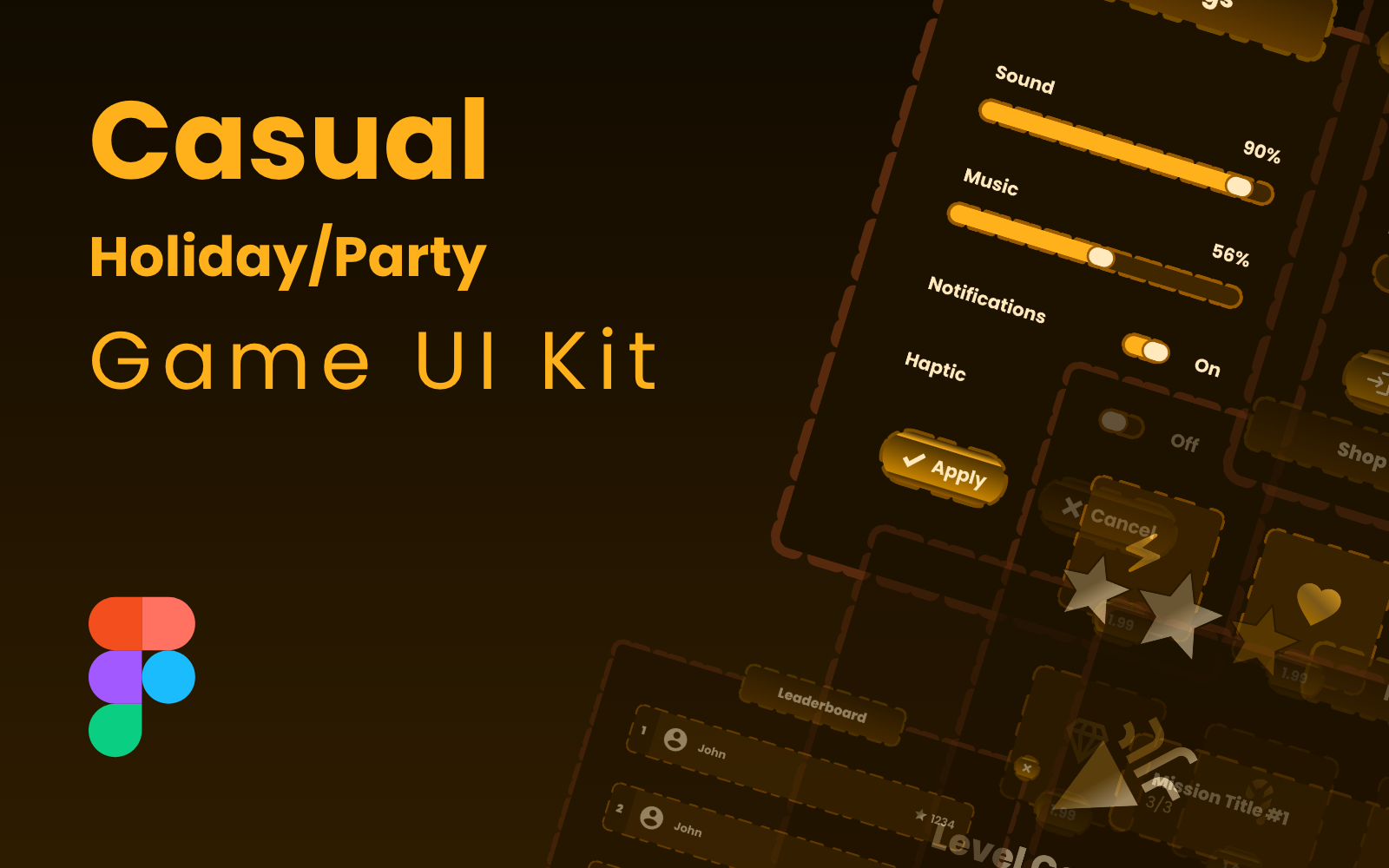 Casual Holiday / Party Game UI Kit - Figma