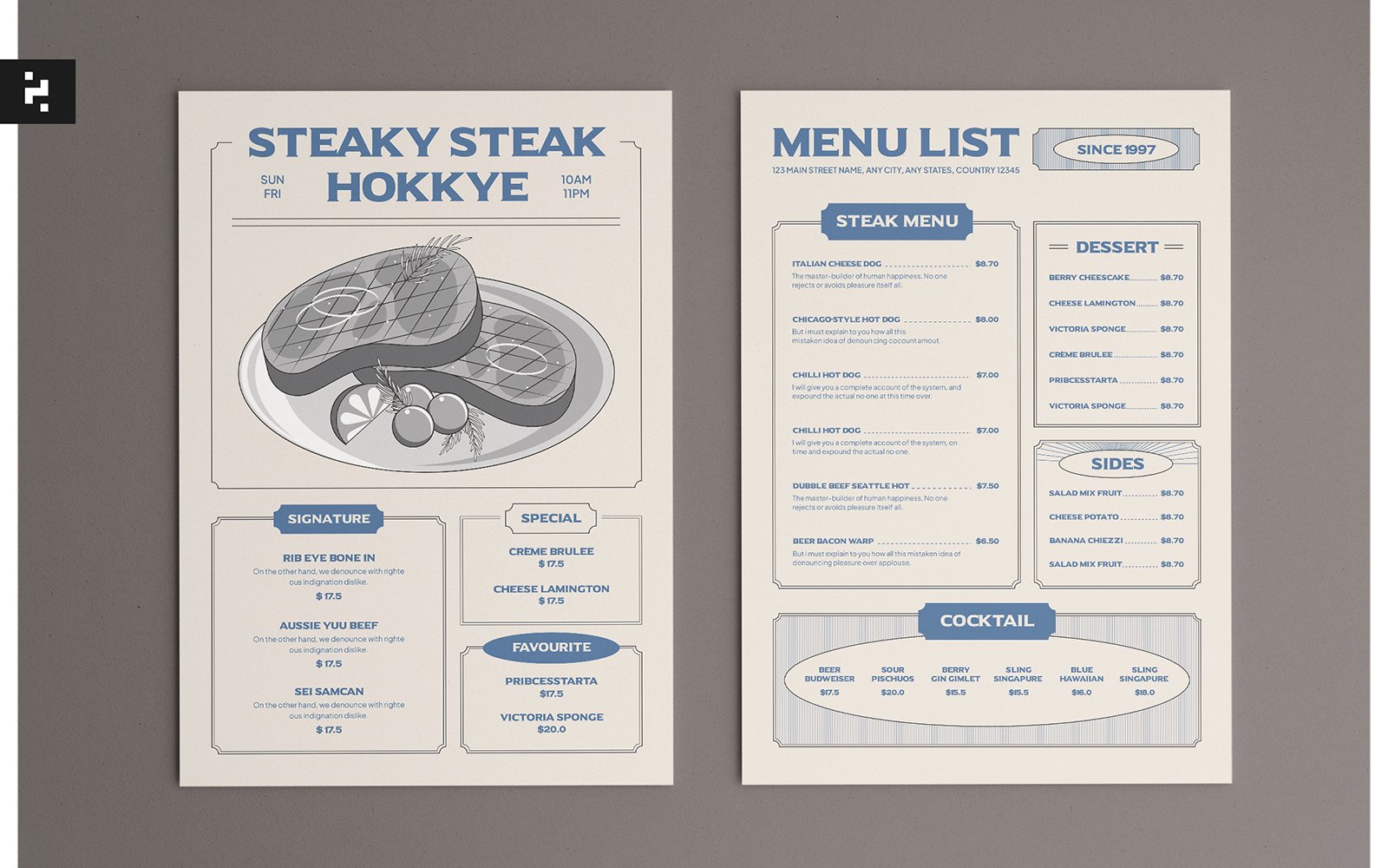 Template #335153 Steak Barbeque Webdesign Template - Logo template Preview
