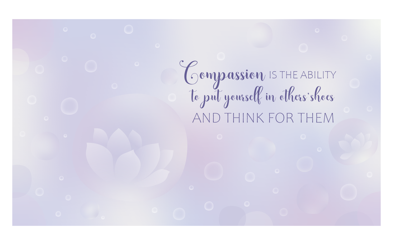 Violet Inspirational Background Image 14400x8100px With Message About Compassion