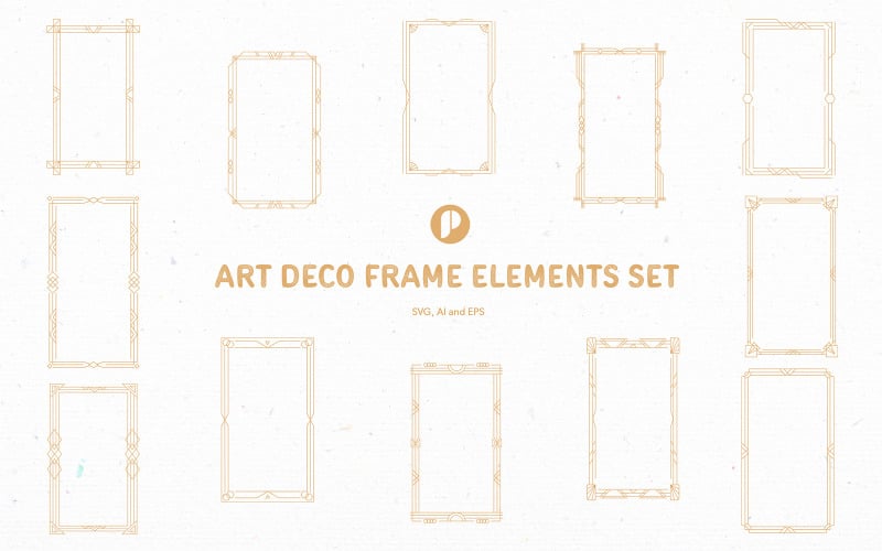 Art Deco Frame Elements Set Illustration