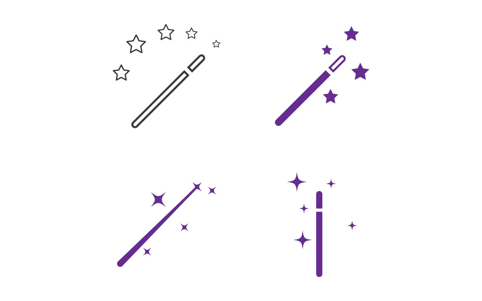 Conjunto de plantilla de vector de icono de varita mágica