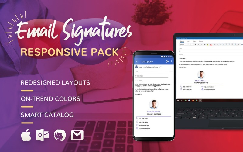 Email Signature - Responsive Pack PSD Template