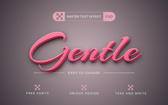 Gentle - Editable Text Effect, Font Style