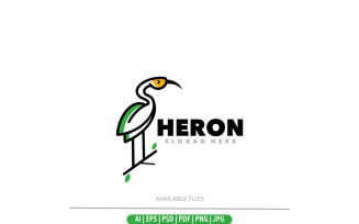 Heron leaf logo template design