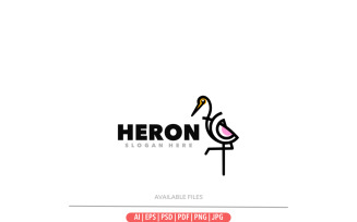 Heron outline simple design logo
