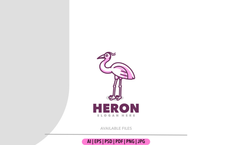 Heron simple mascot logo design template Logo Template