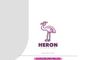 Heron simple mascot logo design template