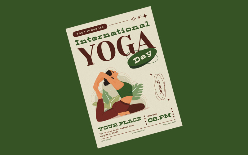 International Day of Yoga Flyer Template Corporate Identity