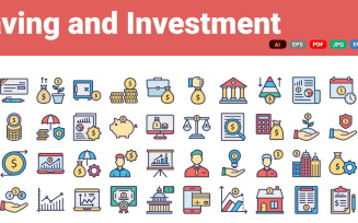 Saving & Investment Icons | AI | EPS | SVG