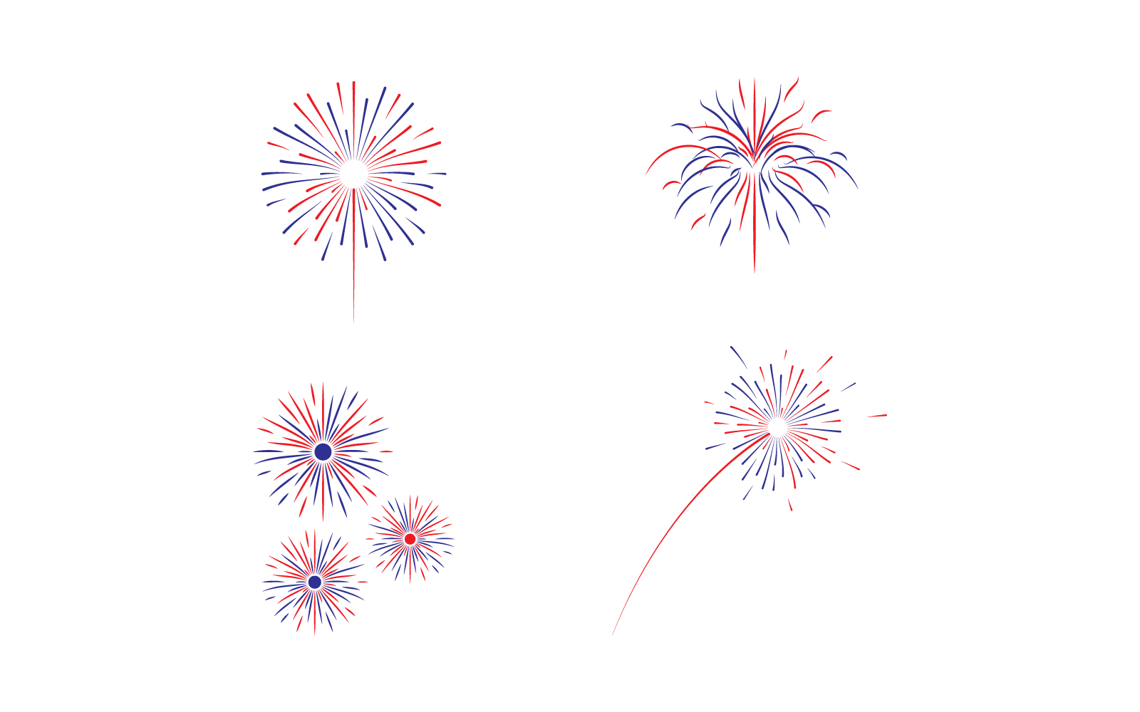 Set of Firework illustration template vector design