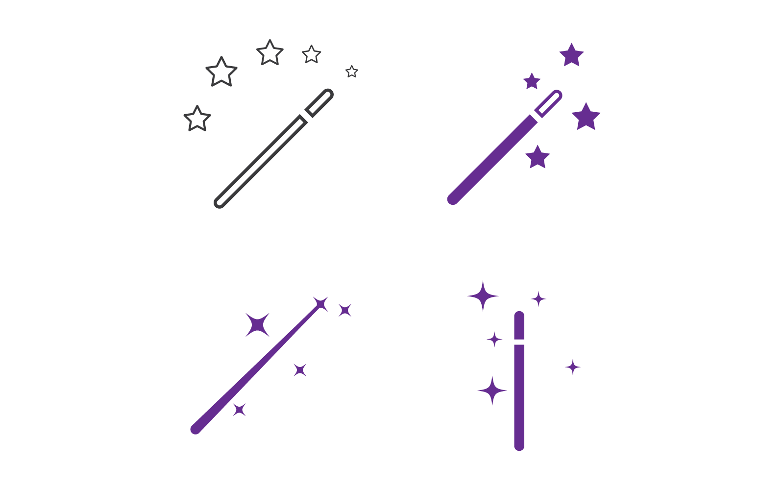 Set of Wand Magic stick icon vector template