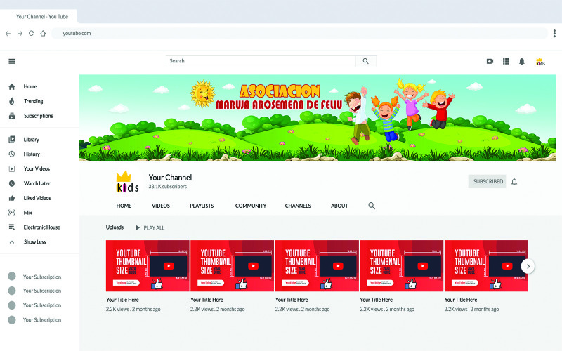 The cover of paneer kids fun channel PSD Template