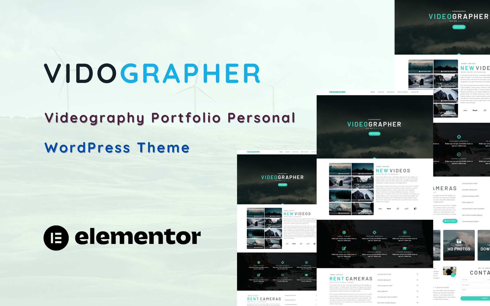 Vidographer - Videography Portfolio Personal One Page WordPress Theme