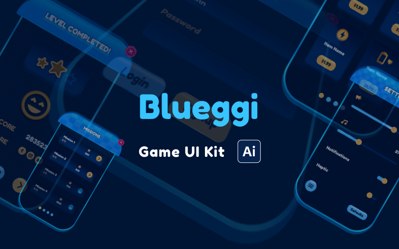 Blueggi Casual Game UI Kit UI Element