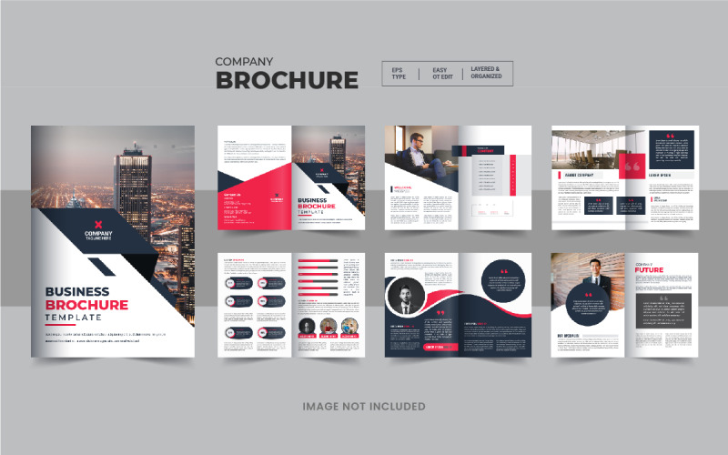 Business Brochure creative design. Multipurpose template with cover, back and inside page Corporate Identity