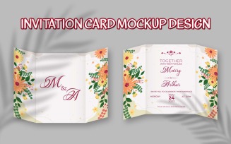 Creative And Modern Invitation Card Front And Back Mockup Design - Product Mockup