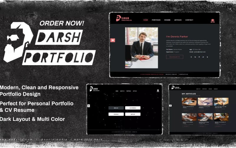 Darsh - Personal Creative Portfolio Template Website Template
