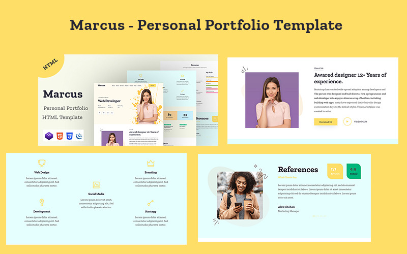 Marcus - Personal Portfolio HTML Template Landing Page Template