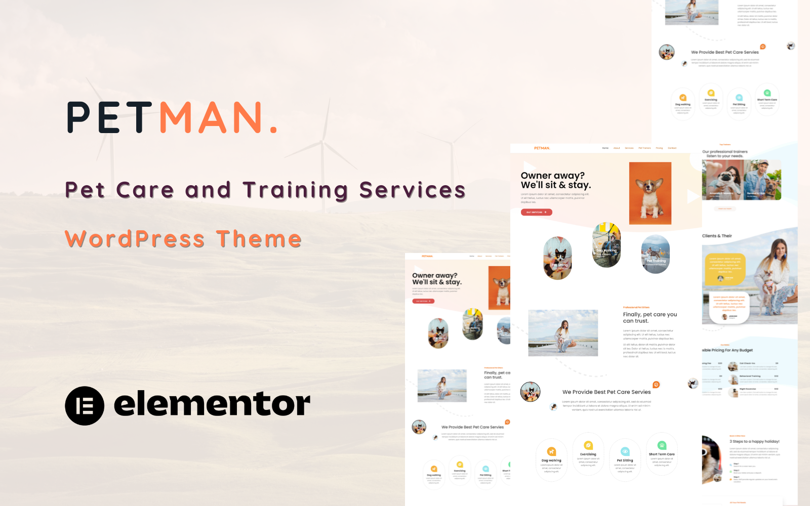 Petman - Pet Care Services One Page WordPress Theme