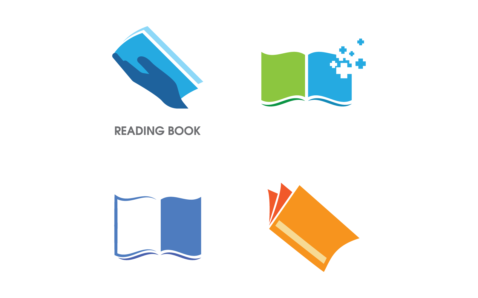 Conjunto de libro educación logo plantilla vector diseño plano