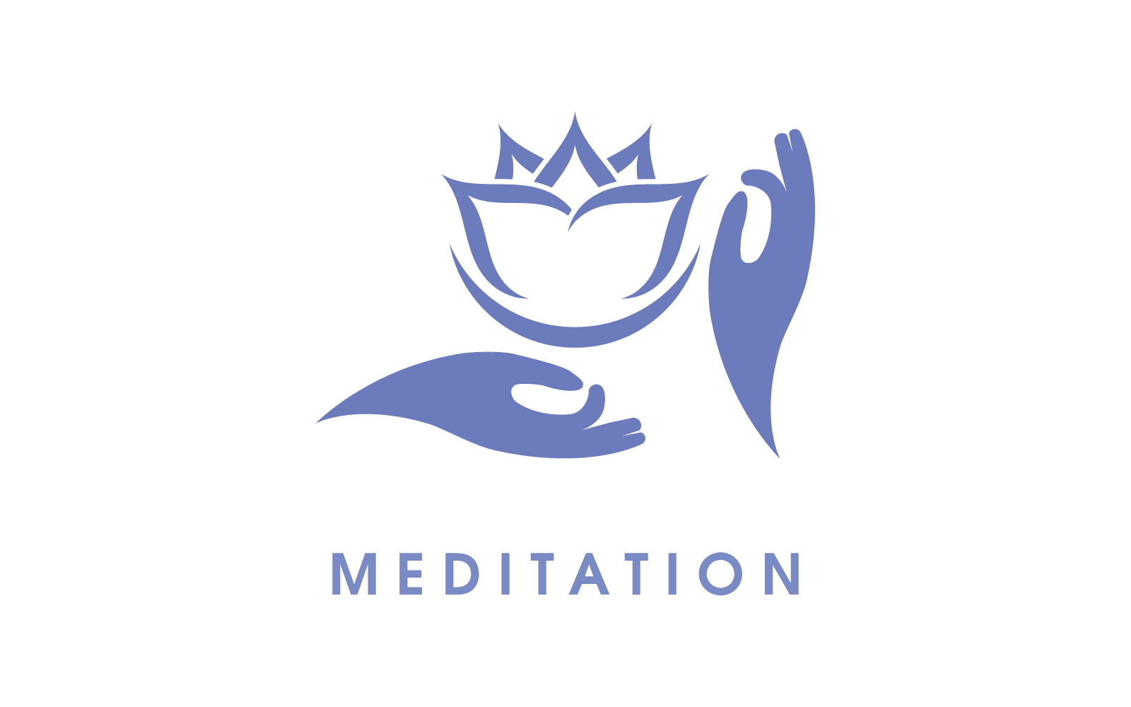 Design de logotipo de braço de ioga de meditação
