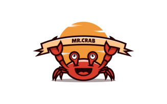 Mr. Crab Mascot Cartoon Logo