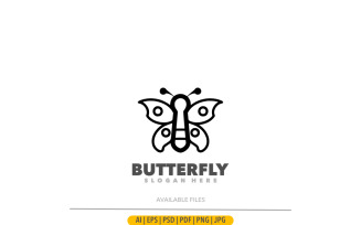 Butterfly line art simple design logo