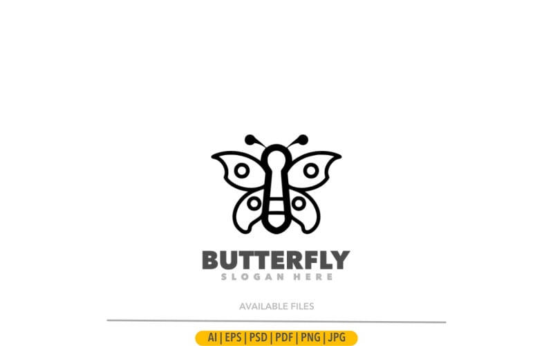 Butterfly line art simple design logo Logo Template