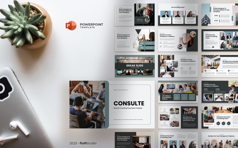 Consulte - Business Consulting Powerpoint Template PowerPoint Template