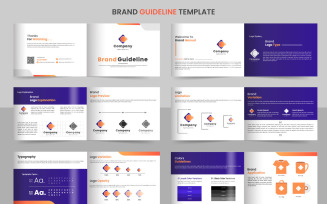 Corporate brand Guidelines template. Brand Identity Logo Guide Book. Logo type idea