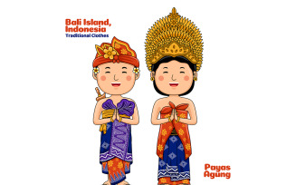 Couple wear Traditional Clothes greetings welcome to Bali