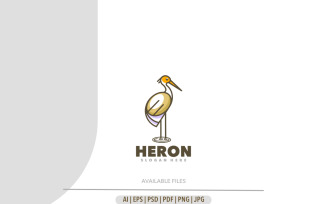 Heron stork outline simple logo design
