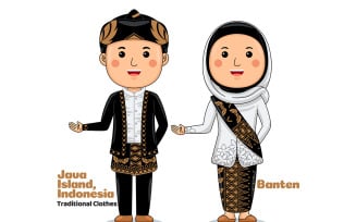 Welcome Gesture with Couple Banten Traditional Clothes