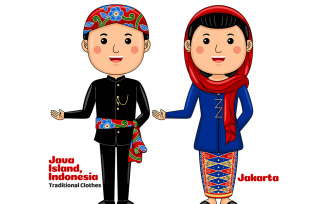 Welcome Gesture with Couple Jakarta Traditional Clothes